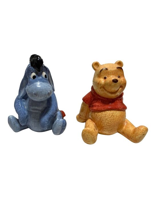 Disney Other - Winnie The Pooh & Eeyore Ceramic Salt & Pepper Shakers Vintage Disney 3.5"